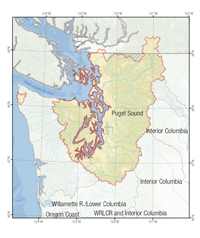 Map of Puget Sound Recovery Domain